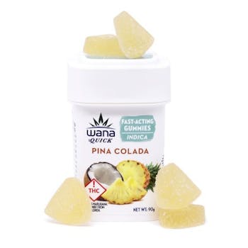 Wana Pina Colada Indica Quick Gummies, 100mg